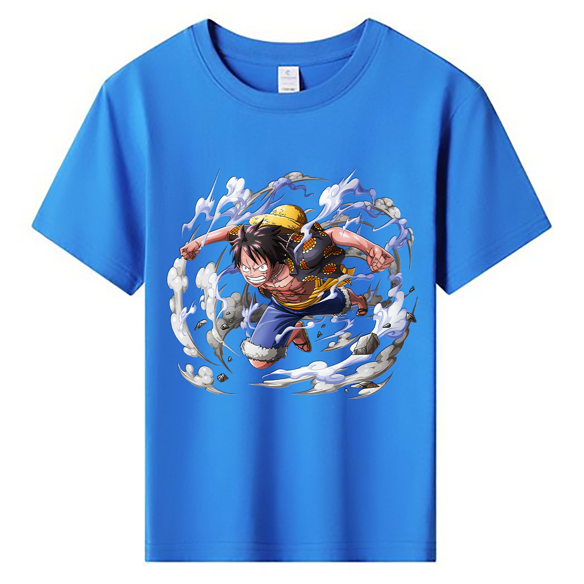 ワンピース モンキー・D・ルフィ ONE PIECE Monkey D. Luffy 綿100％キッズTシャツ（フロントプリント）